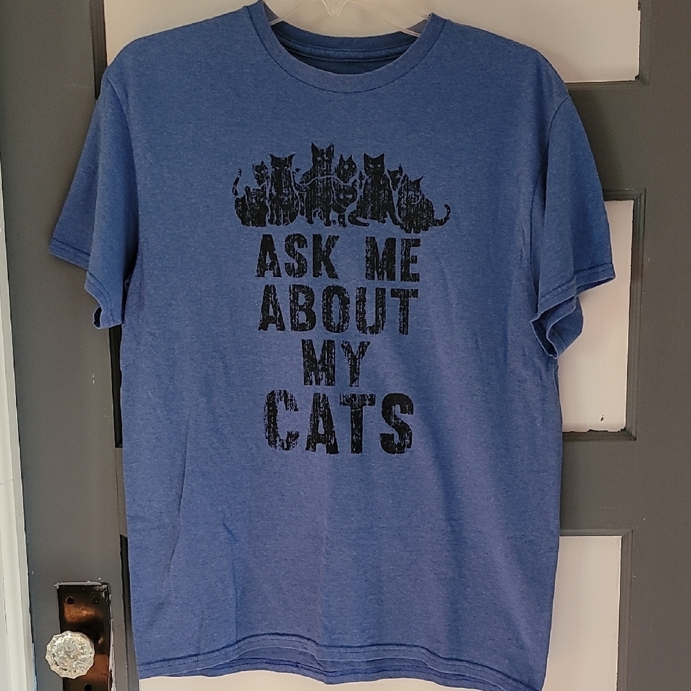 Blue Cat-Themed T-Shirt